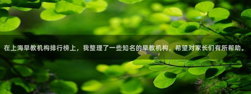 恒行娱乐老板推荐5ll533主管：在上海早教机构排行榜上，我整理了一些知名的早教