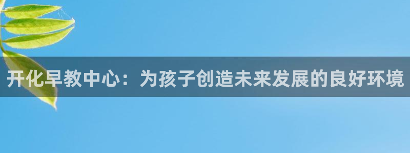 恒行2许74OOO5：开化早教中心：为孩子创造未来发展的良好环境