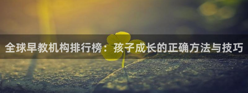 恒行主管总代6ll5l周至：全球早教机构排行榜：孩子成长的正确方法与技巧