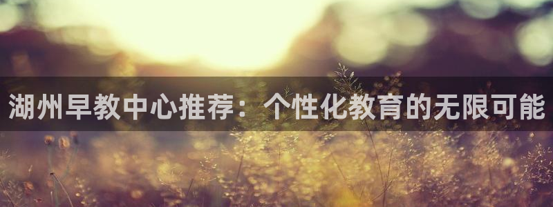 恒行2杨74OOO5：湖州早教中心推荐：个性化教育的无限可能