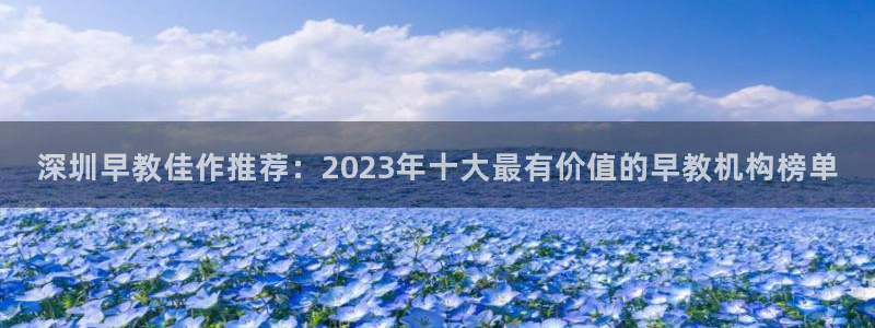 恒行招商老大诚挚 6ll5l:深圳早教佳作推荐:2023年十大最有价值的早教机构
