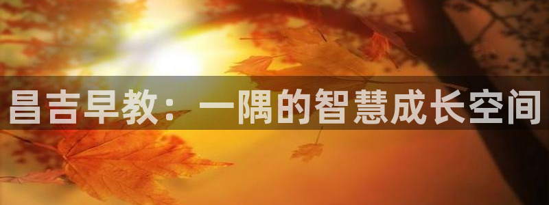 恒行娱乐景74ooo5诿抢：昌吉早教：一隅的智慧成长空间