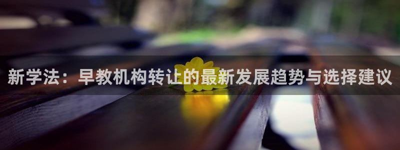 恒行娱乐热74ooo5主宰：新学法：早教机构转让的最新发展趋势与选择建议